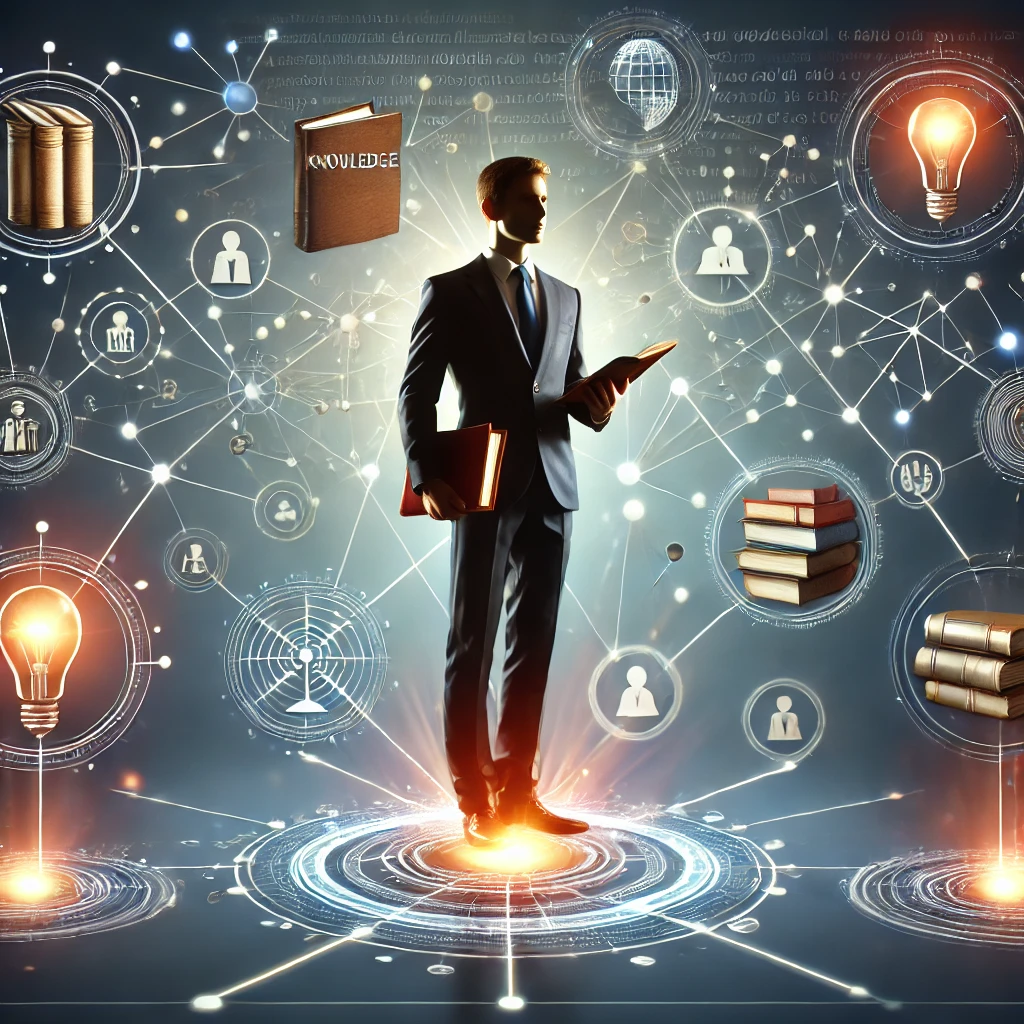 DALL·E 2024-12-03 20.38.02 – A conceptual illustration depicting someone standing out due to superior knowledge and expertise. The central figure is surrounded by interconnected s DALL·E 2024-12-03 20.38.02 - A conceptual illustration depicting someone standing out due to superior knowledge and expertise. The central figure is surrounded by interconnected s